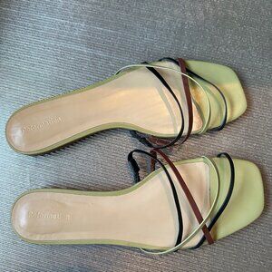 Reformation Olive Green Strappy Sandals